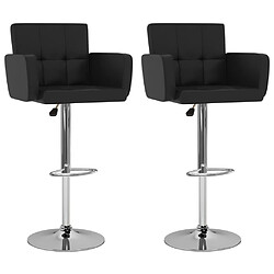 vidaXL Tabourets de bar lot de 2 noir similicuir 