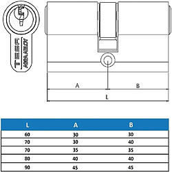 Tesa Assa Abloy Cylindre de sécurité, 52003030L