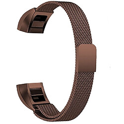 Wewoo Bracelet pour montre connectée Dragonne magnétique en acier inoxydable FITBIT Altataille grande170 à 236 mm café