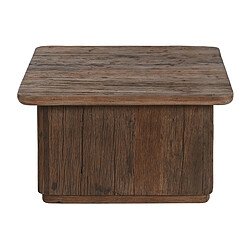 Pegane Table basse, table de salon en bois recyclé coloris marron - longueur 70 x profondeur 70 x Hauteur 39 cm 