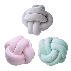 3 Pcs Noeud Oreiller Doux En Peluche Canapé Jeter Oreiller 18 Cm Tapis Pour Salon Lit