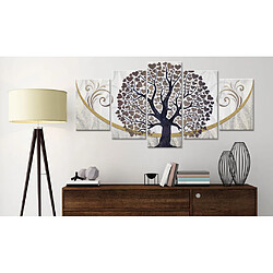 Decoshop26 Tableau toile de décoration murale impression premium en 5 parties sur châssis en bois motif Arbre de promesses 100x50cm 11_0013900