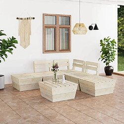 Maison Chic Salon de jardin palette 6 pcs - Table et chaises d'extérieur - Mobilier/Meubles de jardin Moderne Bois d'épicéa imprégné -MN91695