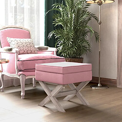 vidaXL Tabouret de rangement Rose 45x45x49 cm Velours