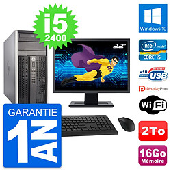 PC Tour HP Pro 6300 CMT Ecran 22" i5-2400 RAM 16Go Disque 2To Windows 10 Wifi · Occasion 