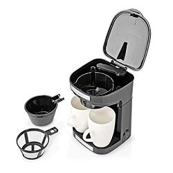 Techwood Cafetière électrique 2 Tasses Duo 2 x 0.25l Filtre permanent lavable 450W noir + Grille-pain Noir 700W Ejection auto ou manuelle