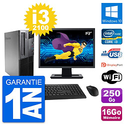 PC Lenovo M82 SFF Ecran 19" Intel i3-2100 RAM 16Go Disque 250Go Windows 10 Wifi · Occasion 