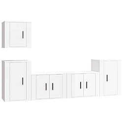 Maison Chic Ensemble de meubles TV 5 pcs pour salon - Blanc brillant Bois d'ingénierie -MN33033