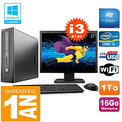 PC HP EliteDesk 800 G1 SFF Core I3-4130 16Go Disque 1 To Wifi W7 Ecran 27" · Occasion 