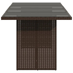 Avis vidaXL Table de jardin dessus en verre marron 190x80x74 cm