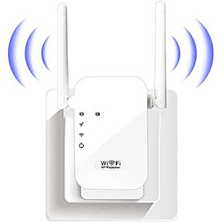 Chrono Répéteur WiFi 300Mbps 2.4GHz Amplificateur WiFi Booster Extender Mode Repeater/Routeurs/AP Interface LAN Protection WPS Facile à Installation-Blanc