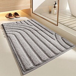 LUUCOZK Tapis de bain antidérapants absorbants à séchage rapide, tapis de décoration de salle de bain-Soran-gris clair-60x110cm 