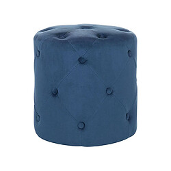 Beliani Pouf en velours bleu foncé d 40 cm COROLLA 