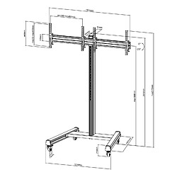 Acheter Kimex Support sur roulettes pour 2 écrans TV 43'' - 49'' - Hauteur 175cm - Inclinable