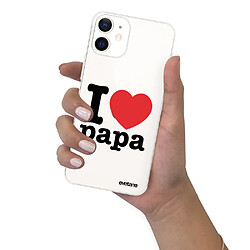 Coque iPhone 12 mini souple transparente I love papa Motif Ecriture Tendance Evetane pas cher