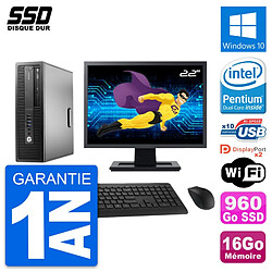 PC HP EliteDesk 800 G2 SFF Ecran 22" G4400 RAM 16Go SSD 960Go Windows 10 Wifi · Occasion 