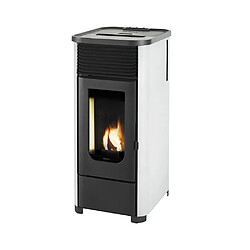 Poêle à granulés 8kw blanc - 117331 - SUPRA