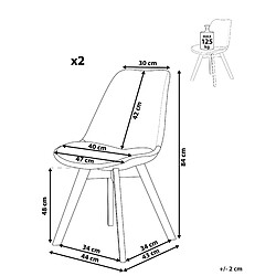 Avis Beliani Chaise de salle à manger DAKOTA II Set de 2 Tissu Blanc cassé