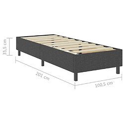 vidaXL Sommier à lattes de lit sans matelas gris tissu 100x200 cm pas cher