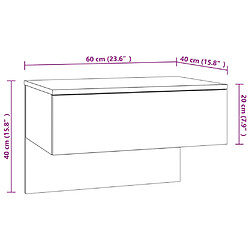 vidaXL Table de chevet murale Sonoma gris pas cher