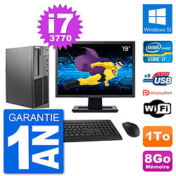 PC Lenovo M92p SFF Ecran 19" Intel i7-3770 RAM 8Go Disque 1To Windows 10 Wifi - Occasion