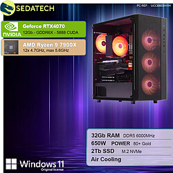 Sedatech PC Gamer • AMD Ryzen 9 7900X • RTX4070 • 32Go DDR5 • 2To SSD M.2 • Windows 11