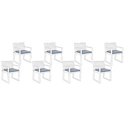 Beliani Lot de 8 coussins bleus pour chaises SASSARI 