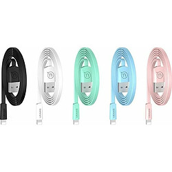 Usams USMAS Câble Micro USB en Nylon 1,2 m 2 A [Câble de Charge Rapide Micro USB ] Câble de Charge en PVC ? Haute Vitesse synchronisation et Charge pour iPhone, iPad et Plus ? Différentes Couleurs (Bleu) 