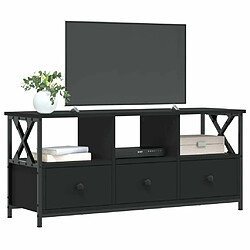 Avis Maison Chic Meuble TV scandinave - Banc TV pour salon noir 102x33x45 cm bois d'ingénierie et fer -MN98386