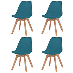 vidaXL Chaises à manger lot de 4 Turquoise Plastique 