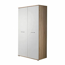 Paris Prix Armoire 2 Portes Dino 191cm Blanc & Chêne