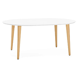 Alterego Table à dîner ronde extensible 'IGLOU' style scandinave - 120(220)x120 cm pas cher