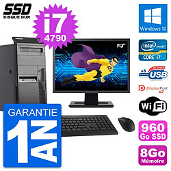 PC Tour Lenovo M83 Ecran 19" Intel i7-4790 RAM 8Go SSD 960Go Windows 10 Wifi · Occasion 