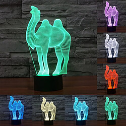 Wewoo Lampe 3D Camel Style 7 Couleur Décoloration Creative Visual Stéréo 3D Tactile Commutateur LED Lumière Bureau de Nuit