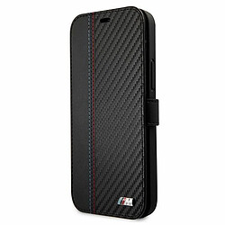 etui bmw bmflbkp12smcarbk iphone 12 mini 5,4" noir book m collection pu carbon stripe 