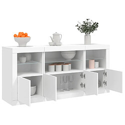 Acheter Maison Chic Commode Buffet - Meuble de rangement avec lumières LED blanc 142,5x37x67 cm -GKD77428