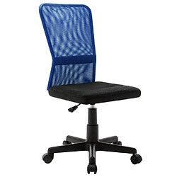 vidaXL Chaise de bureau Noir et bleu 44x52x100 cm Tissu en maille