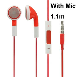 Wewoo Écouteurs intra-auriculaires pour iPhone rouge iPad, iPhone, Galaxy, Huawei, Xiaomi, LG, HTC et autres smartphone Écouteur stéréo double couleur de 3,5 mm avec contrôle du volume micro,