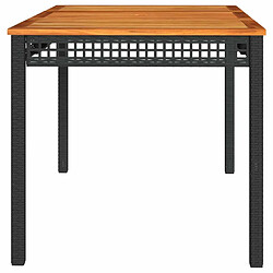 Maison Chic Table de jardin | Table d'extérieur noir 140x80x75 cm résine tressée et bois acacia -GKD26379 pas cher