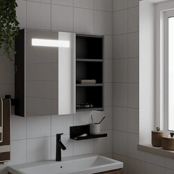 vidaXL Armoire de salle de bain à miroir avec LED noir 60x13x52 cm