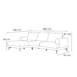 Acheter Courtois Laville ADRIA - canapé d'angle gauche 4 places tissu taupe