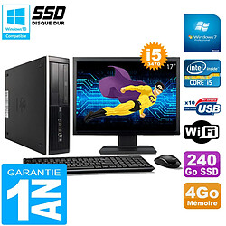 PC HP Compaq Pro 6300 SFF I5-3470 4Go 240Go SSD Graveur DVD Wifi W7 Ecran 17" · Occasion 