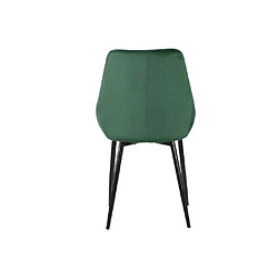 Vente-Unique Lot de 6 chaises - Velours et métal noir - Vert - MASURIE pas cher