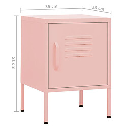 vidaXL Tables de chevet 2 pcs Rose 35x35x51 cm Acier pas cher