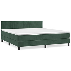 vidaXL Sommier à lattes de lit et matelas Vert foncé 160x200cm Velours