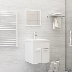 vidaXL Ensemble de meubles de salle de bain Blanc Aggloméré