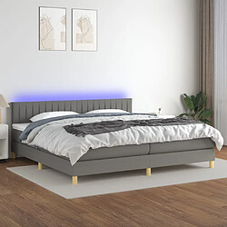 vidaXL Sommier à lattes de lit et matelas et LED Gris foncé 200x200 cm 