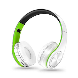 Universal Casque pliant Bluetooth sans fil (blanc et vert)