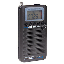 Universal Hanrongda HRD 737 Radio-avion portable avec récepteur FM/AM/SW/CB/AIR/VHF Radio World Band et réveil LCD