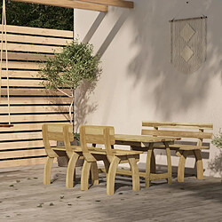 Maison Chic Mobilier de salle à manger de jardin 4 pcs,Table et chaises d'extérieur Bois de pin imprégné -GKD448471